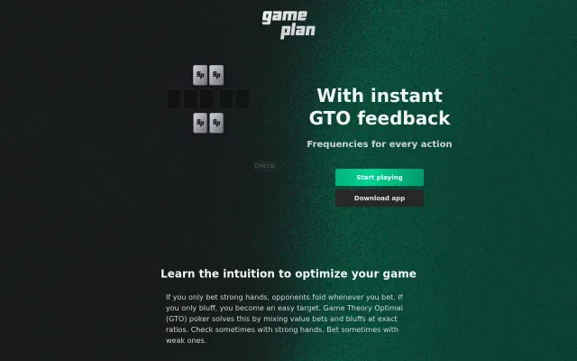 Gameplan – Play poker against a solver