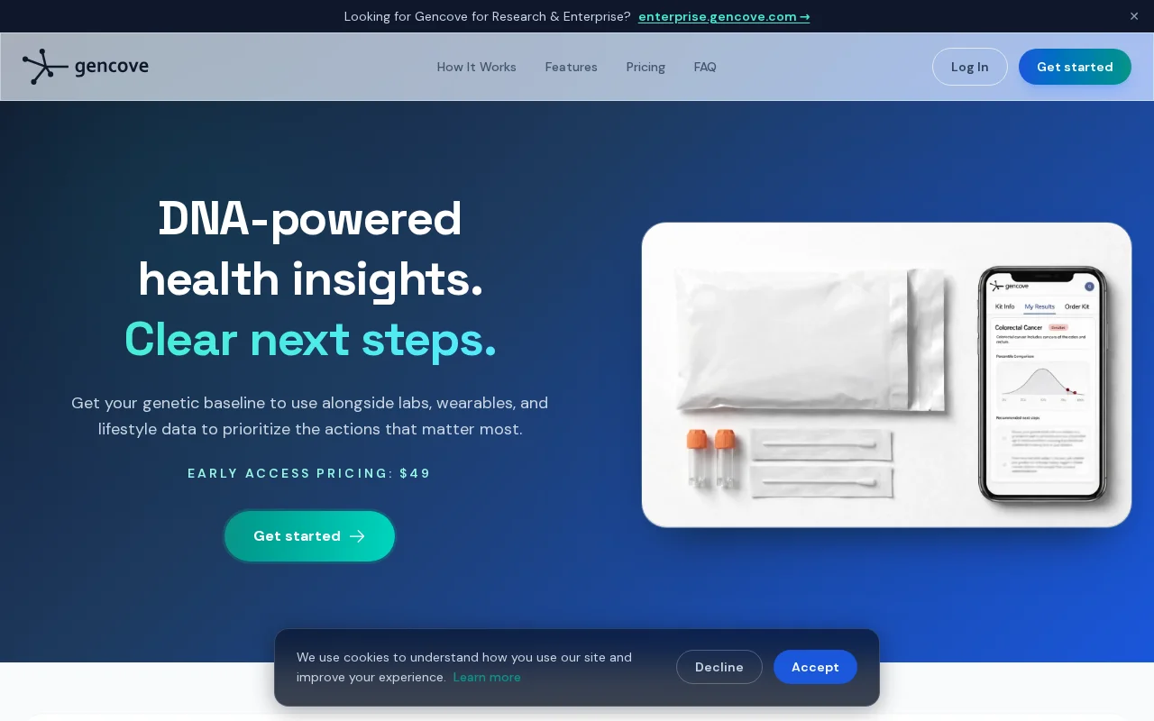 Gencove low-pass sequencing genetic test with raw data access