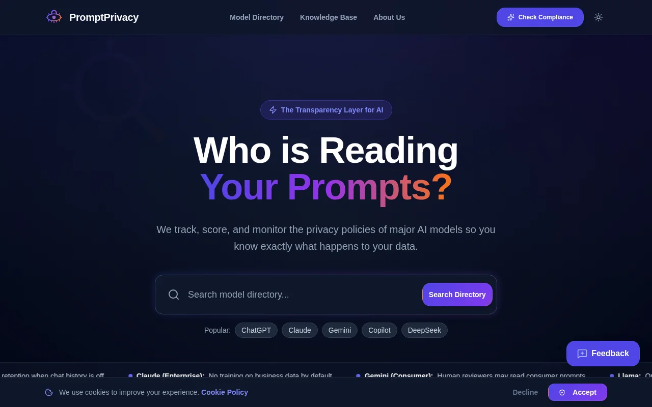 PromptPrivacy – Open-source tool to track how AI models use your data