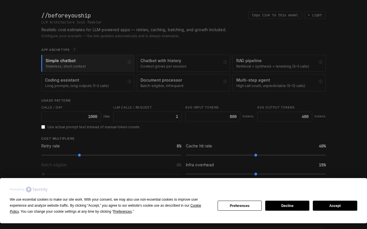 //Beforeyouship is a pre-build tool to estimate the LLM cost