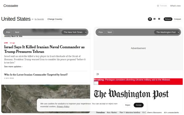 Is this headline a big deal everywhere, or just here? Crosswire.online