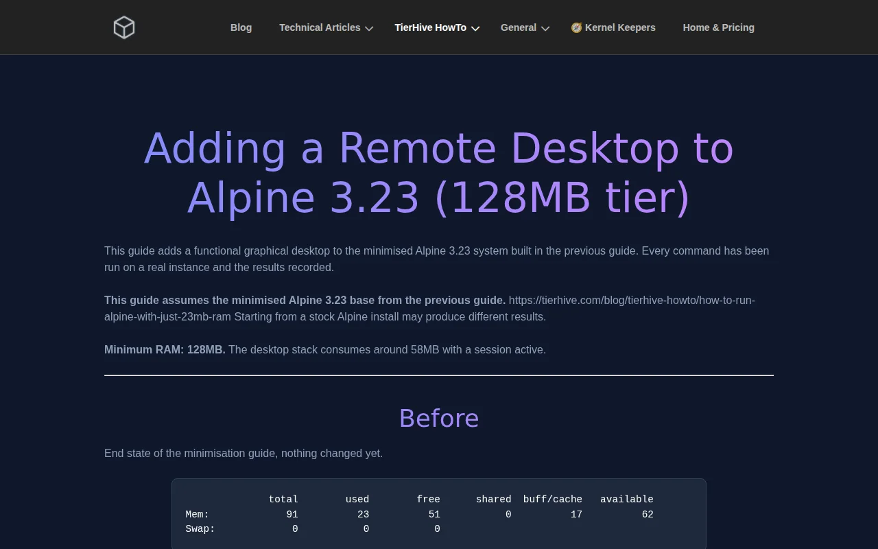 Full graphical desktop running on a 128MB VPS Alpine+XRDP+WindowMaker