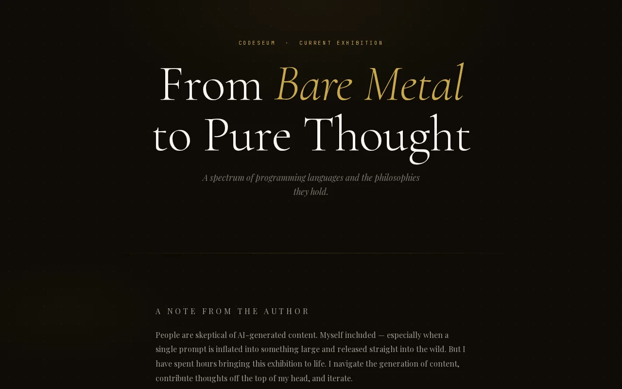 Codeseum – From Bare Metal to Pure Thought