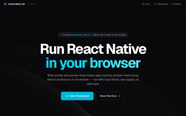 ReactNative.run – Browser Metro bundler that runs React Native
