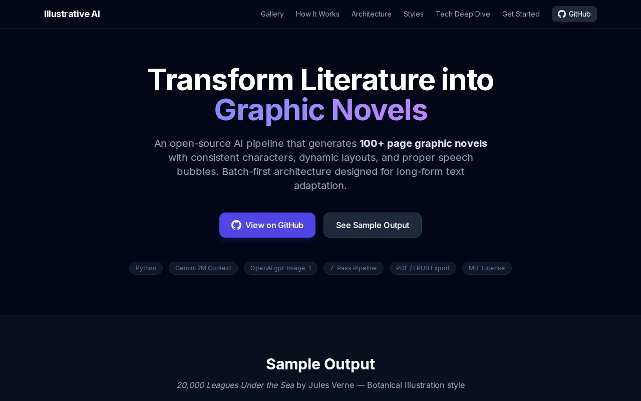 Illustrative – AI pipeline that turns books into graphic novels