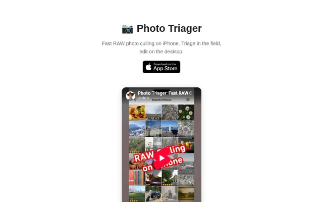 Photo Triager – Cull Raw Photos on iPhone with XMP Sidecars