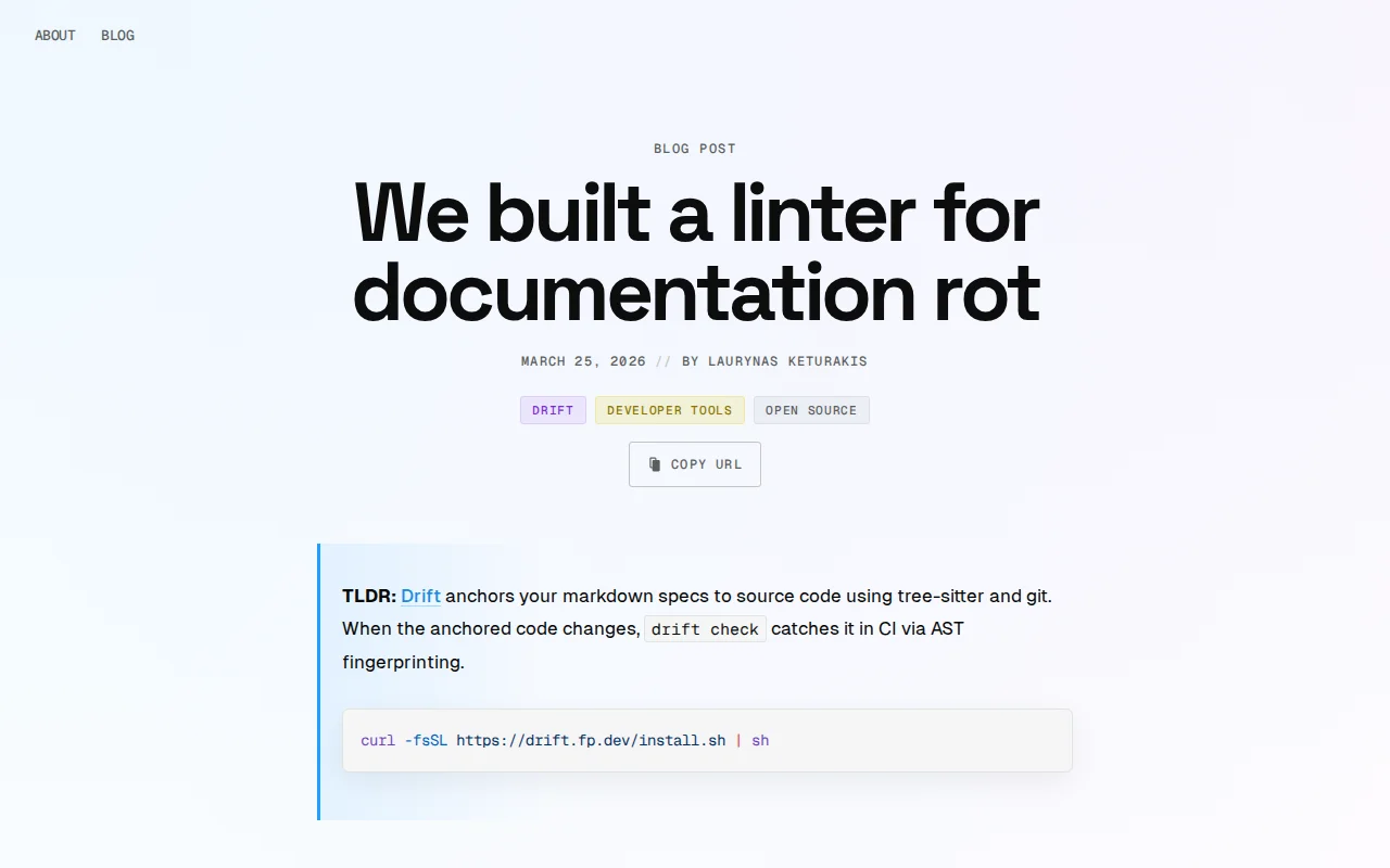 Drift – Linter for Documentation Rot