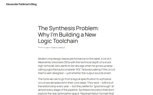 Open-source logic synthesis – formal logic to FPGA