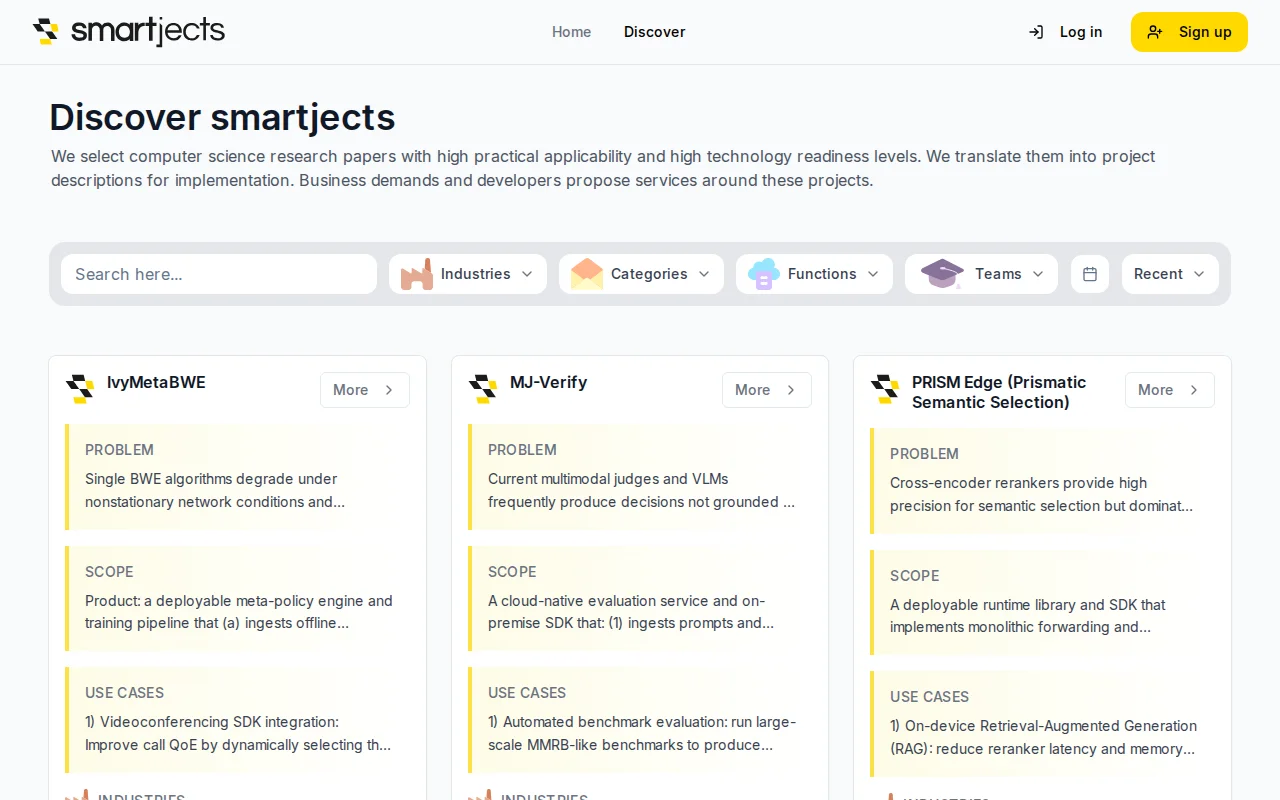 Smartjects, free platform for collaboration around innovations