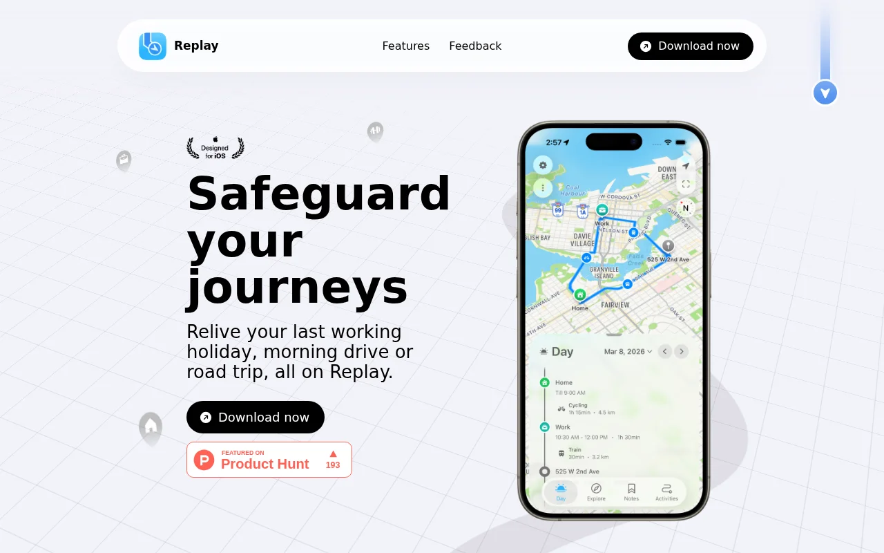 Replay – A private, on-device Google Timeline replacement for iOS