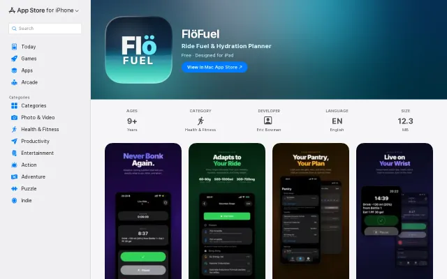 FlöFuel – cycling nutrition app that plans around your actual products