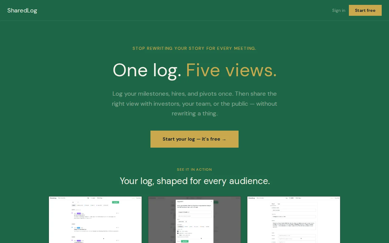 Web service for writing a log (history) of your company