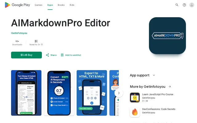 AIMarkdownPro – AI-powered Markdown editor for developers and writers