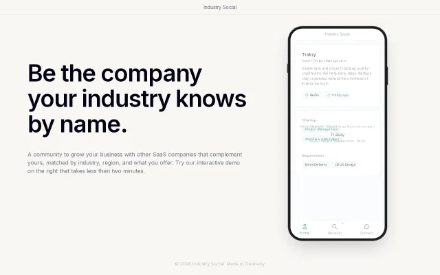 I'm building a space for sass companies to connect. Do try out our demo
