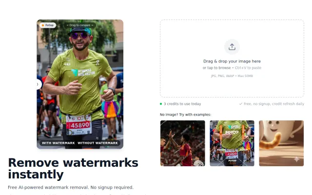 Goodbye Watermark – Free AI watermark remover