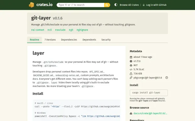 Layer – Hide your personal AI files from Git without touching gitignore