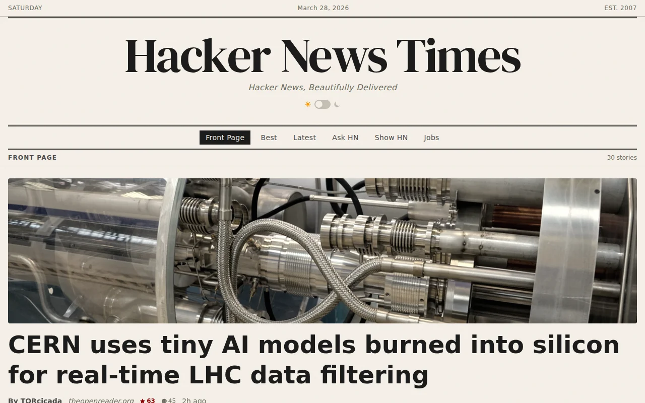 Newspaper-style HN reader (PWA) with articles and comments side by side