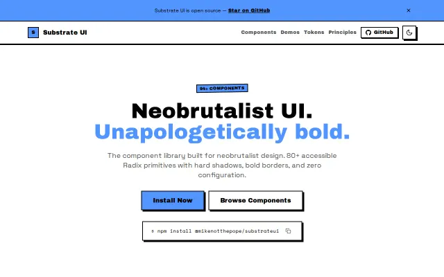 Substrate UI, my "teaching myself front end development" design system