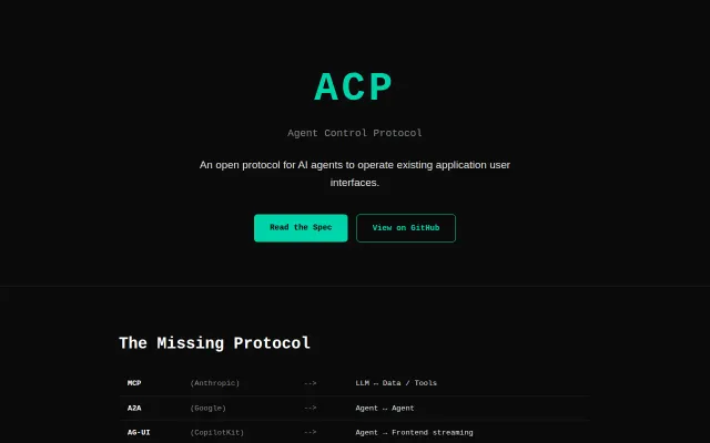 ACP – An open protocol for agents to operate live UIs natively