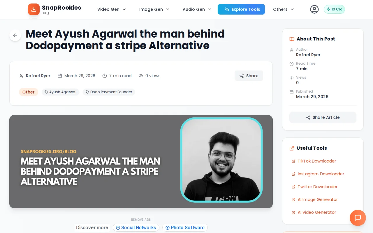 Ayush Agarwal the guy that built a better Stripe Alternative