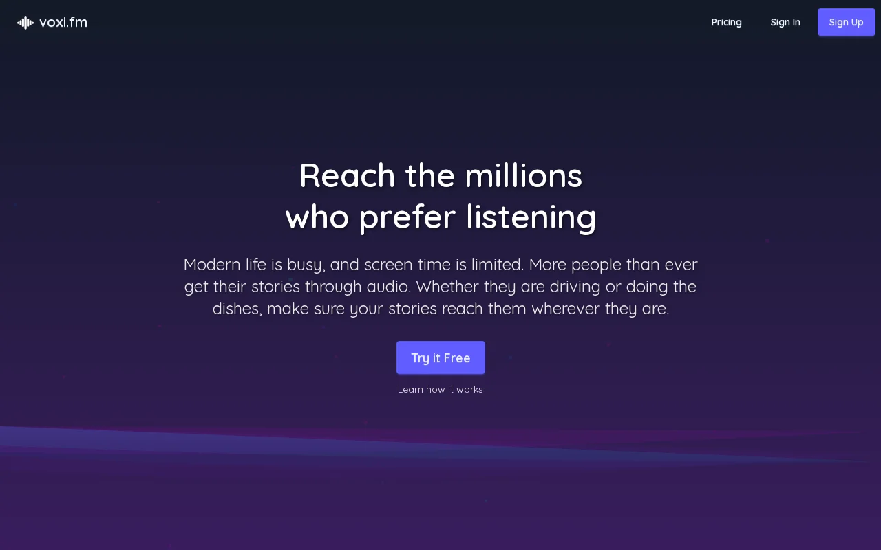 Voxi.fm – Listen to articles that don't sound like a robot reading