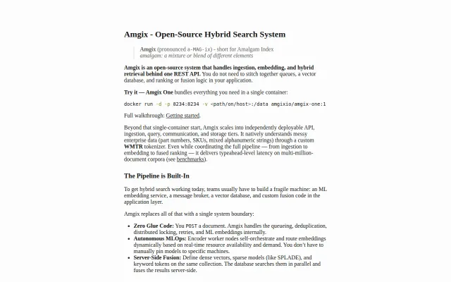 Amgix – Hybrid Search System, glue included