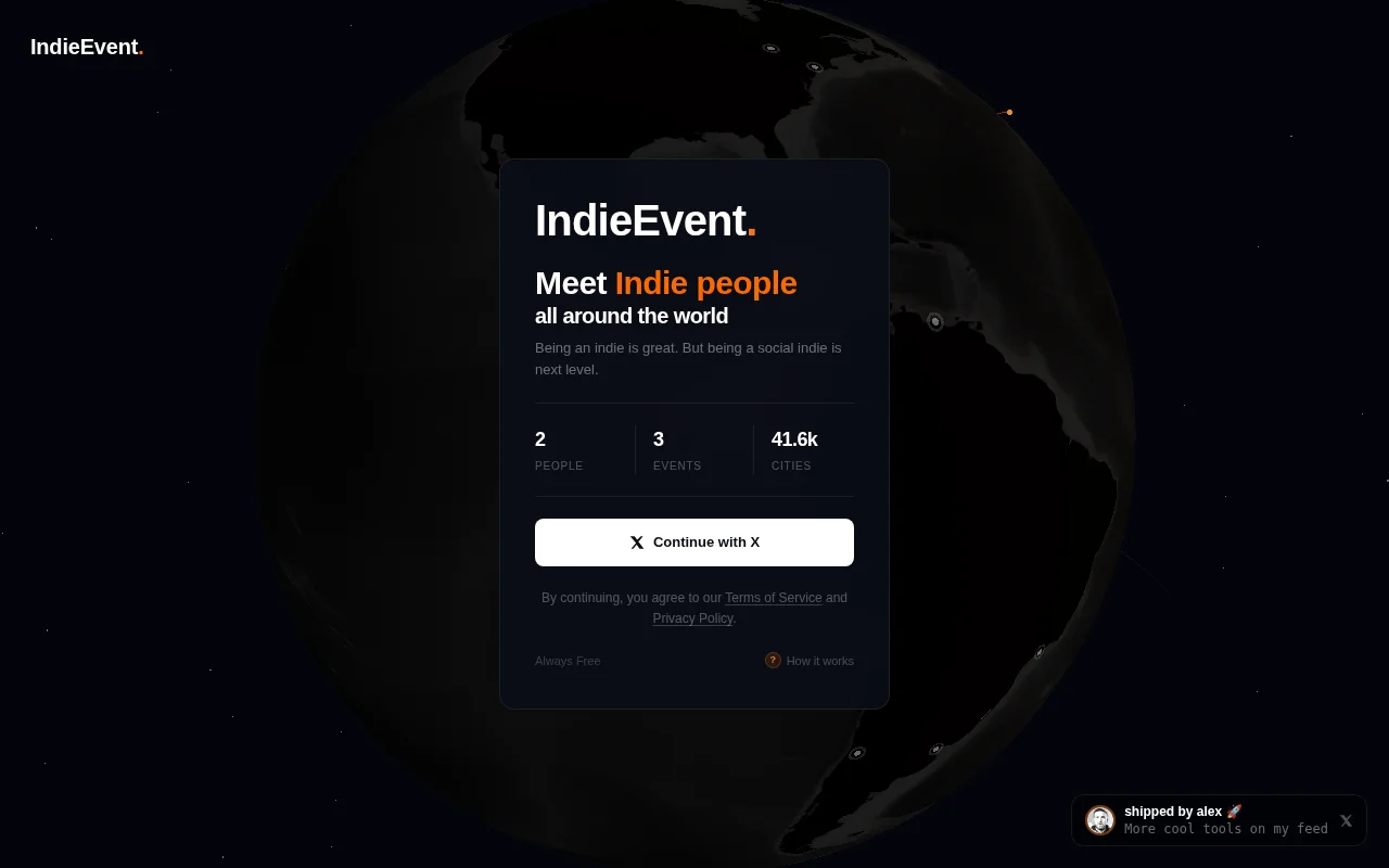IndieEvent – Automated meetup creation in 40k cities worldwide