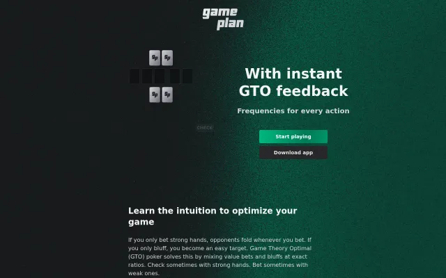 Gameplan – Play poker against a solver