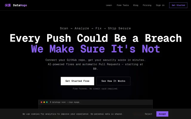 Data Hogo – scan your repo for security issues