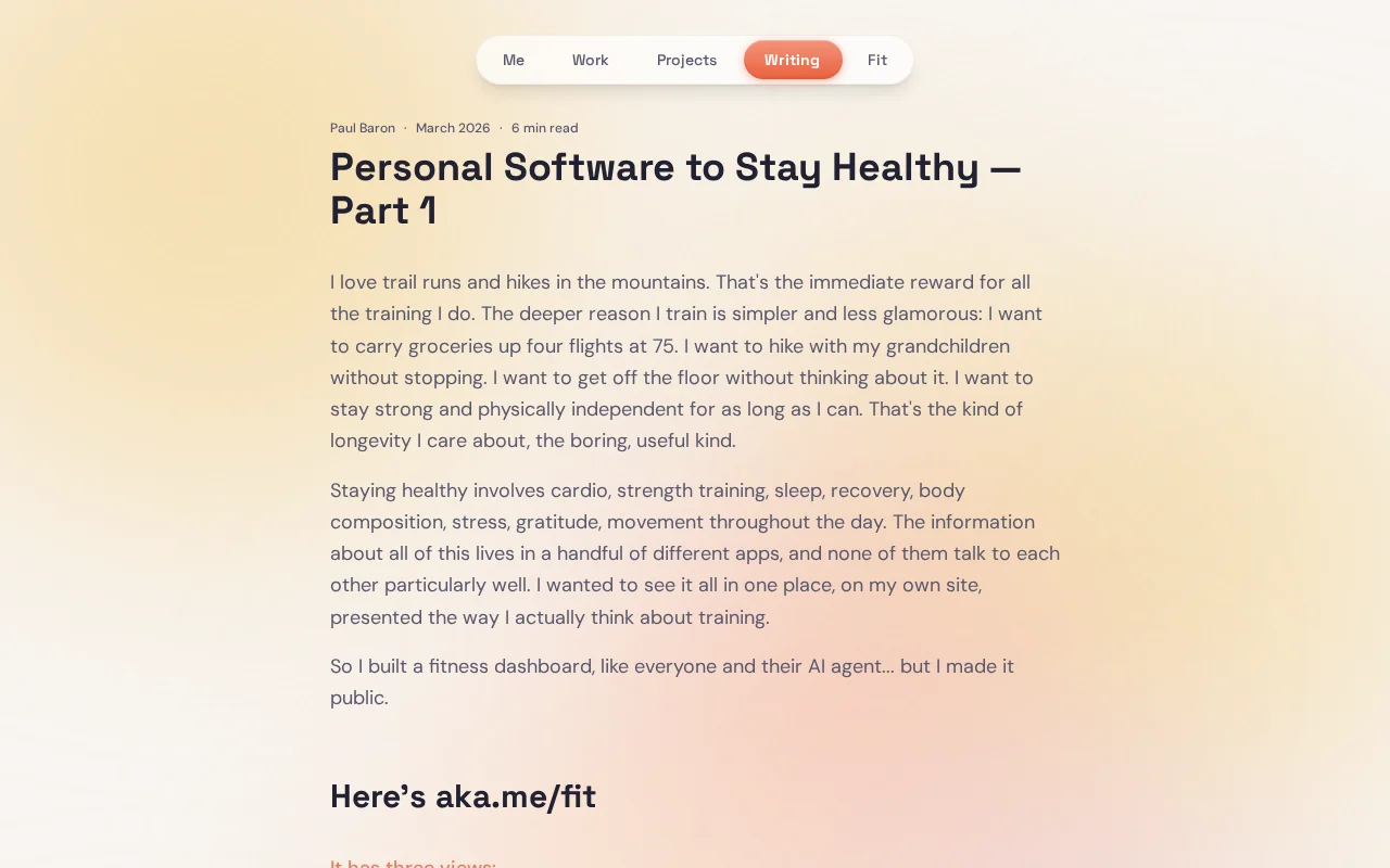 I made my fitness dashboard public and Apple Health needs an API