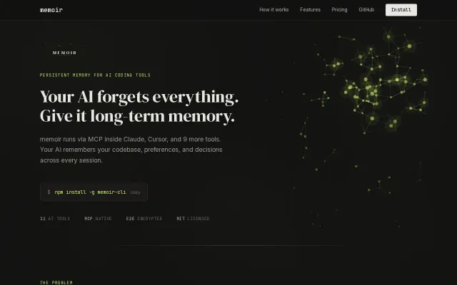 Memoir – persistent memory for AI coding tools via MCP