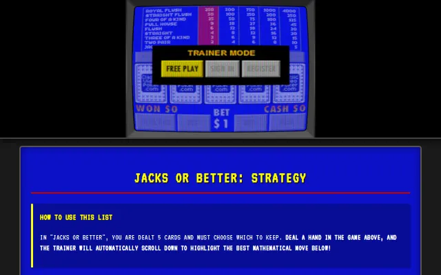 Video Poker Trainer