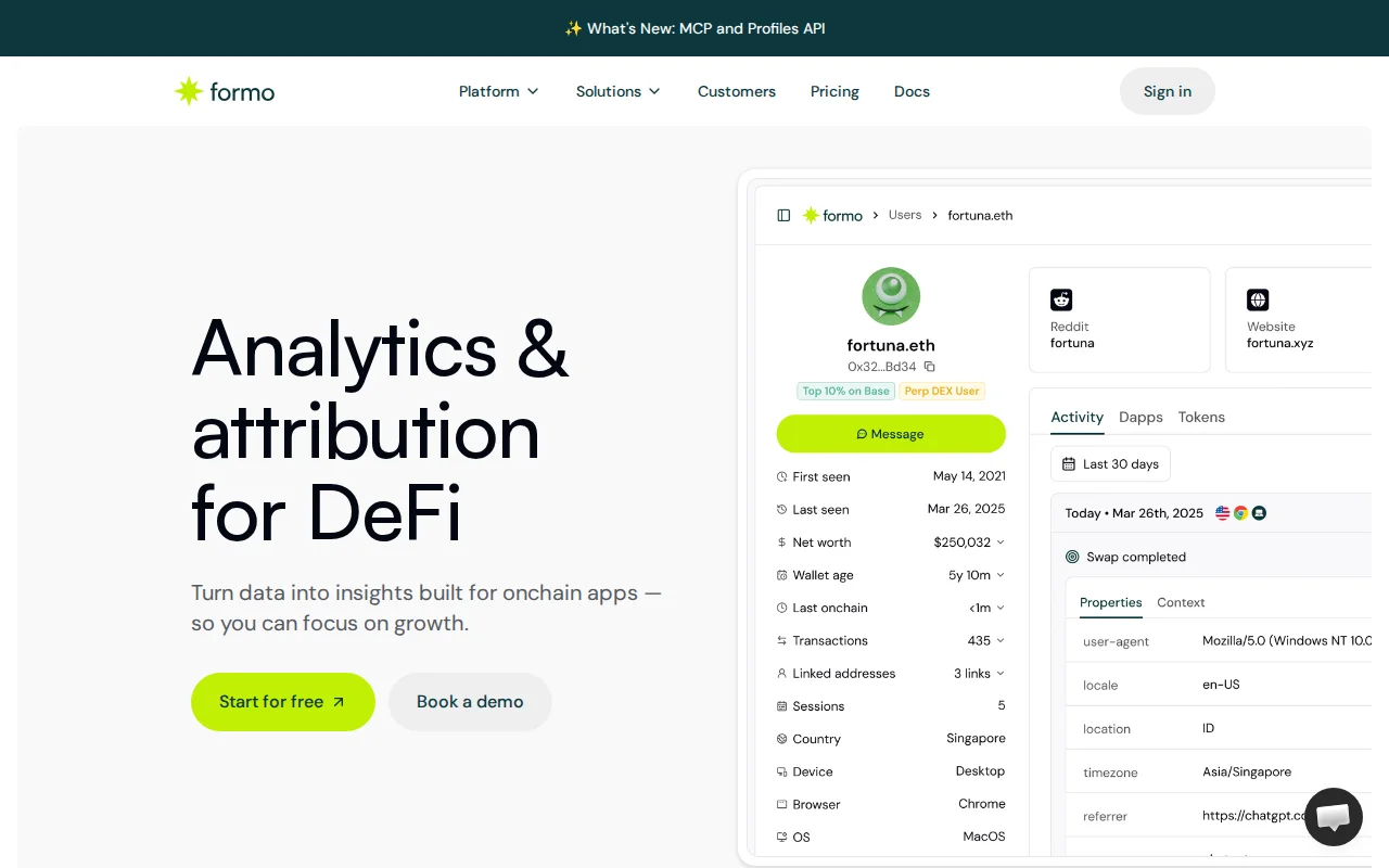 Analytics and Attribution for DeFi