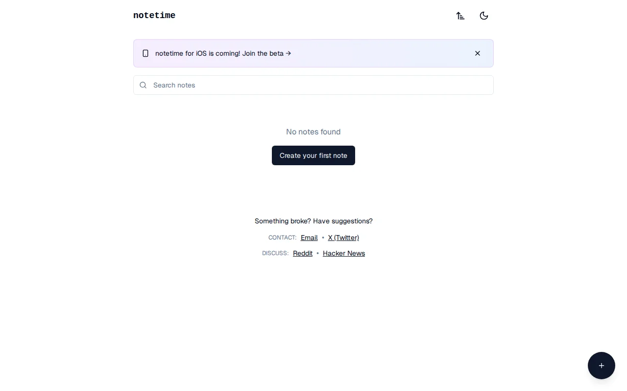 Notetime, minimalistic timestamped notes, now ready for iOS