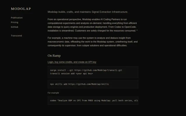 Modolap – Machine-First Analytical Infrastructure
