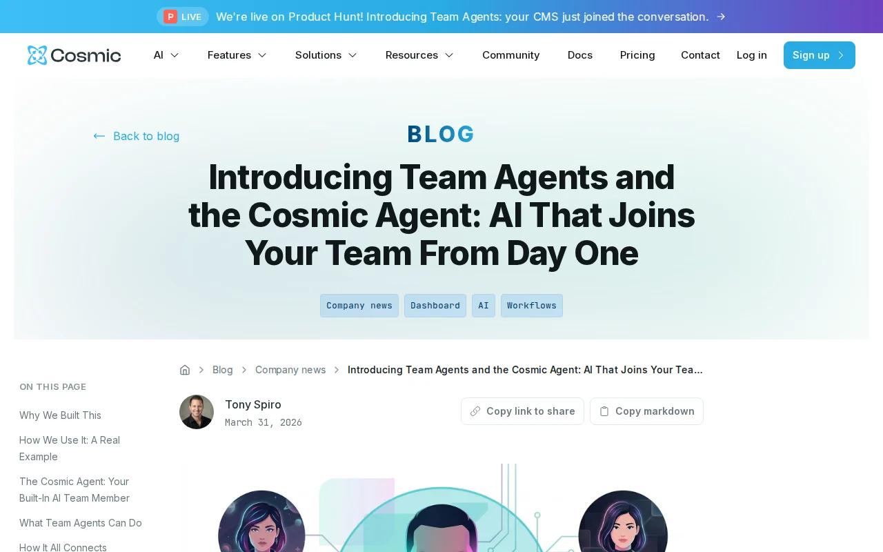 Team agents that manage your CMS from Slack, WhatsApp, and Telegram