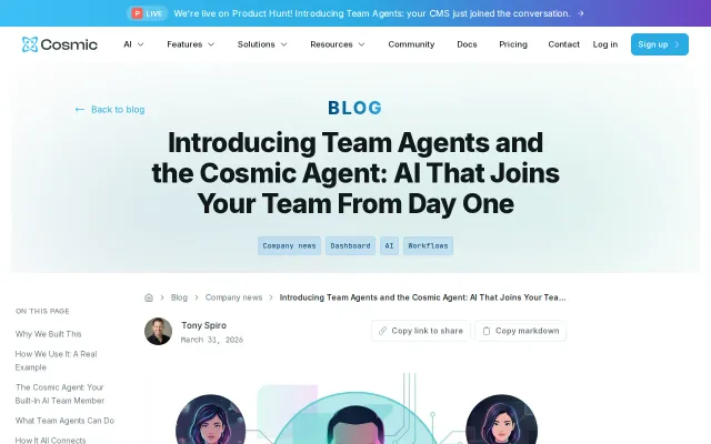Team agents that manage your CMS from Slack, WhatsApp, and Telegram