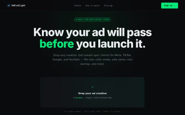 AdPreflight – Catch ad spec errors before you spend money