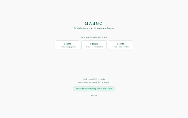 Margo – Find the font your brain reads fastest