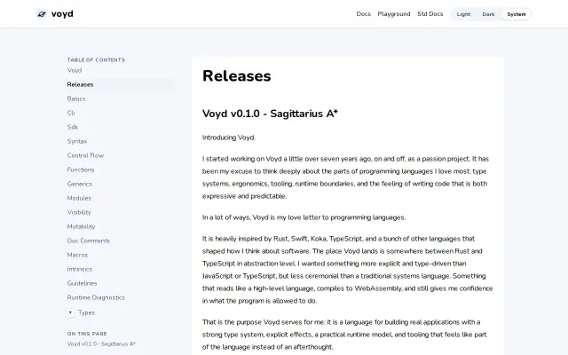 Voyd – A WASM first programming language with effect typing