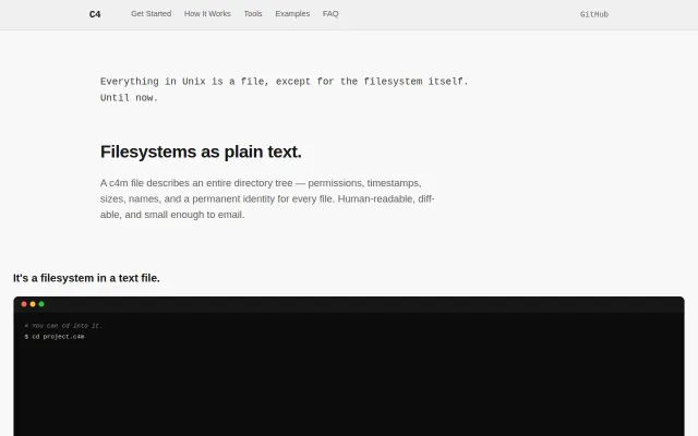 C4 – Separate file description from file content
