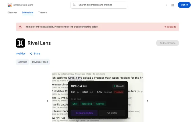Built a Google Chrome extension to give AI model information on hover