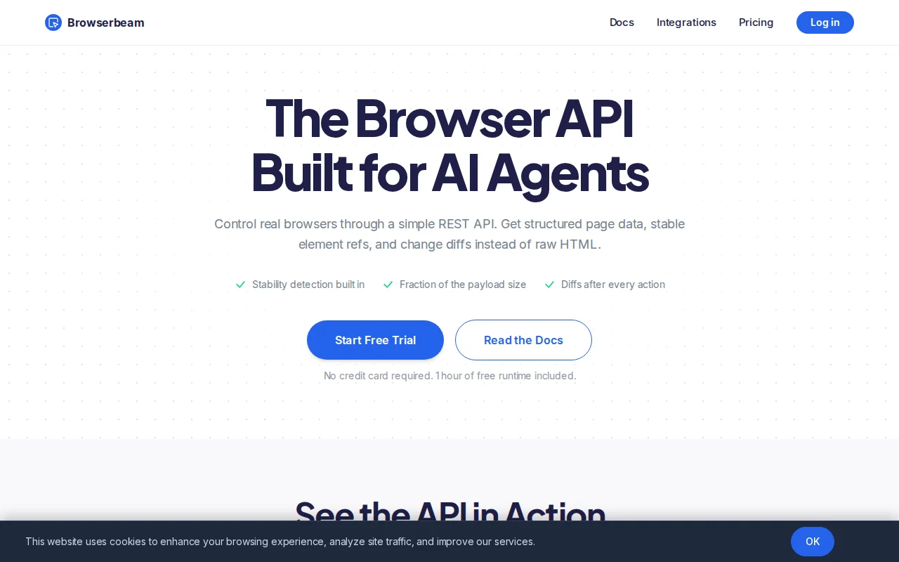 Browserbeam – a browser API built for AI agents