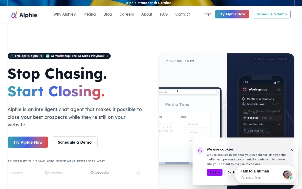 Alphie, close B2B customers while they are still on your website