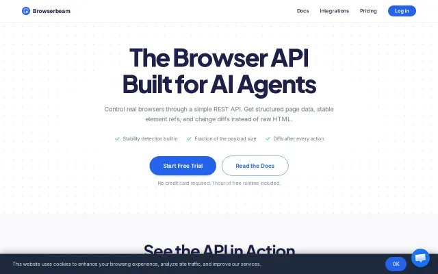Browserbeam – a browser API built for AI agents