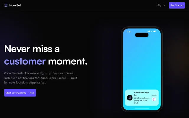 HookBell – Push notifications for your webhooks