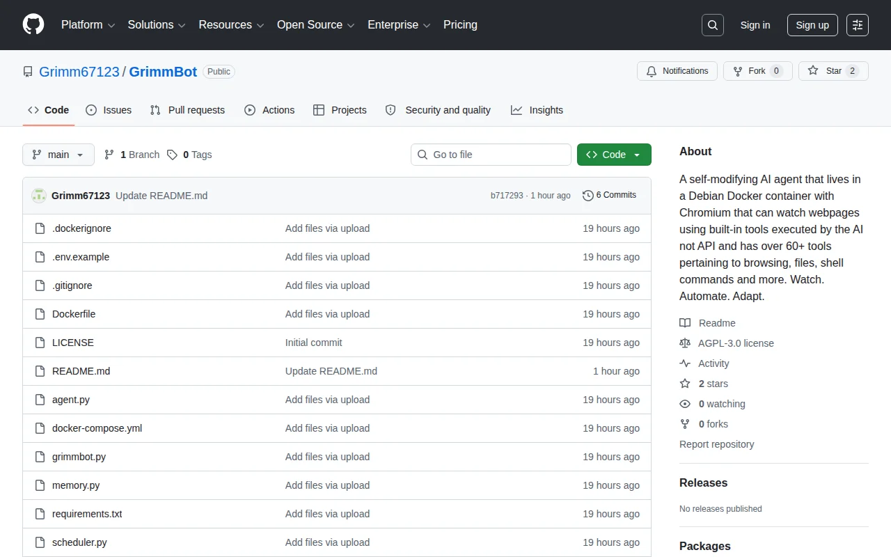 An agent that adapts by creating new tools to suit its task on the fly