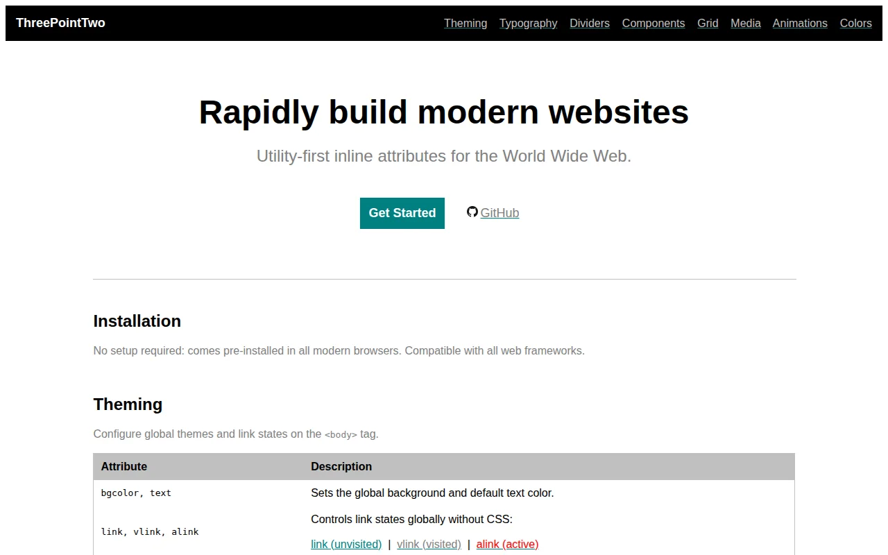 ThreePointTwo – Utility-first inline attributes for the World Wide Web