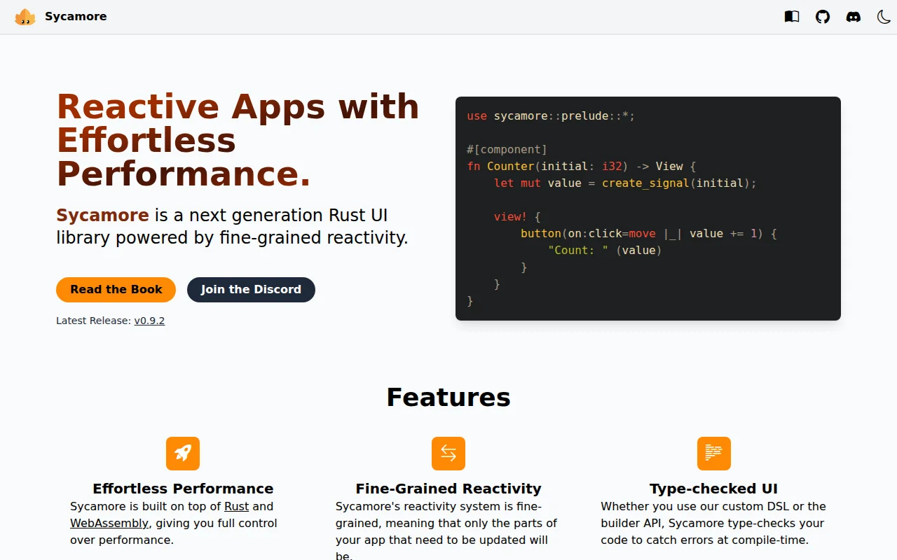 Sycamore – next gen Rust UI library powered by fine-grained reactivity