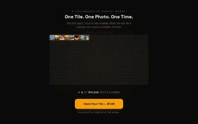 I built a site where 100k strangers each pay $1.99 to upload one photo